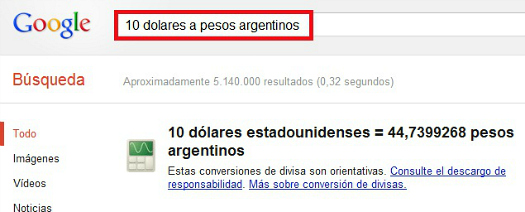 Google Conversión divisas