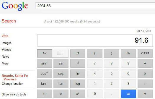 Google calculadora