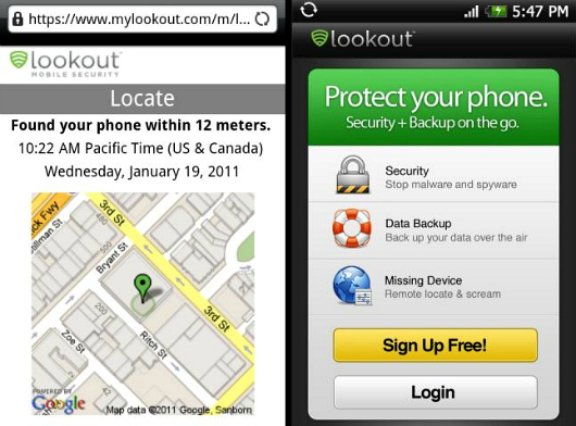 Lookout localizar tu android perdido