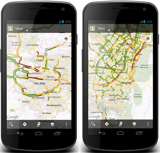 Mobile Traffic Screenshots Google maps tránsito