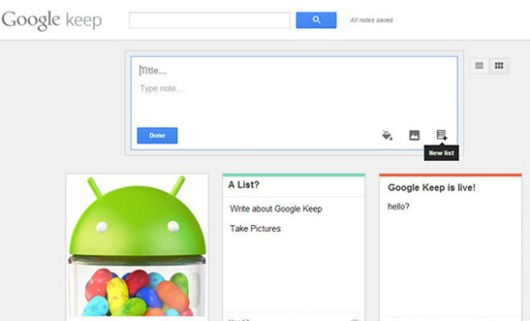GoogleKeep nuevo servicio de google