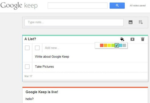 GoogleKeep nuevo servicio de google2
