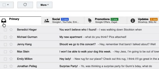 Gmail incorpora pestañas para organizar mejor tu correo