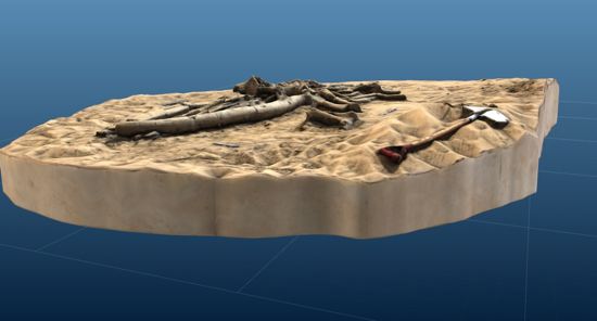 Un mapa 3D del sitio de la excavación